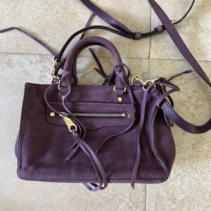 Rebecca Minkoff - Mini Top Zip Crossbody - Suede Purse - Purple